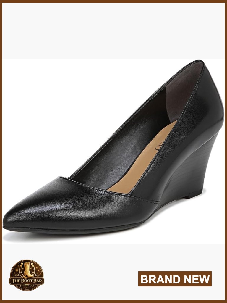 Leather Wedge Heel Pumps, Slip-On Fit, 2.5 Inch Heel, Wedding Dance Shoes